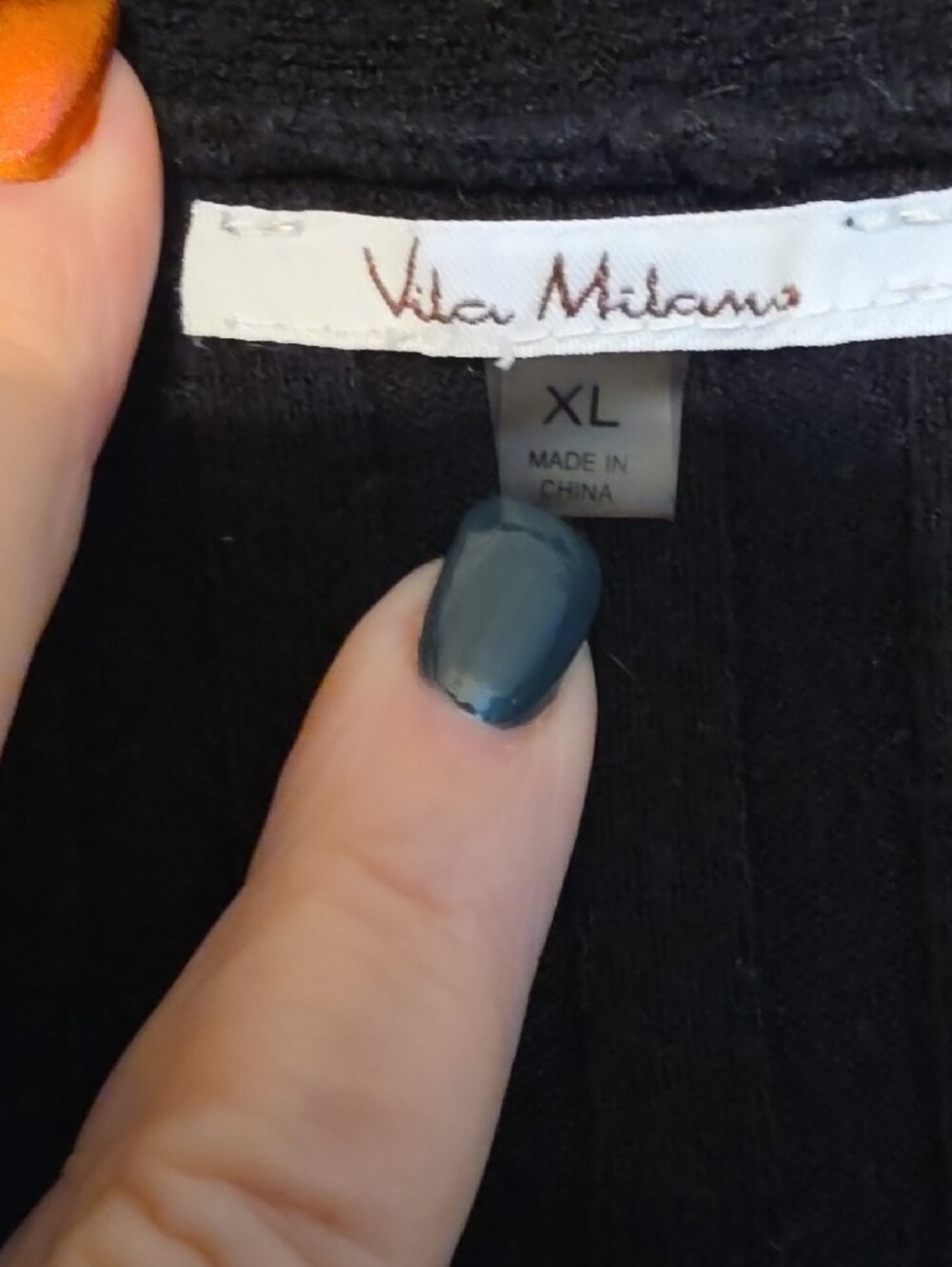Long Open-Front Ribbed Cardigan - Black - Picture 2 of 3